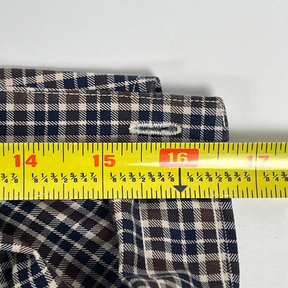 Brooks Brothers Sz Mens M Non-Iron Supima Brown Plaid Button-Down Long-Sleeve - Picture 6 of 10